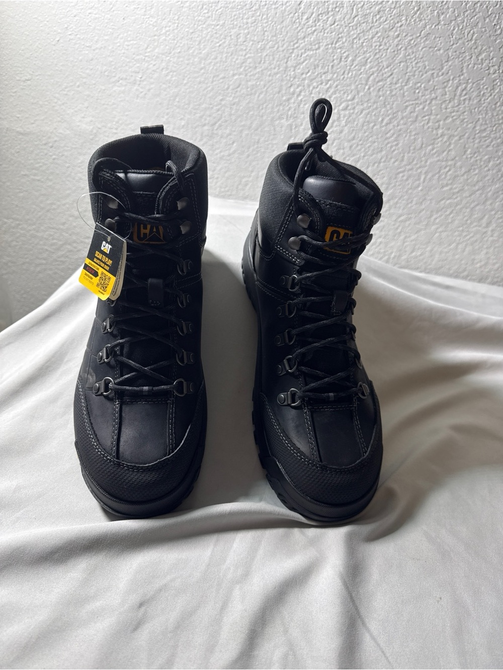 Caterpillar Black Lace-Up Men's Work Boots
